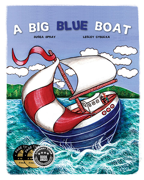 A Big Blue Boat. In this rollicking, frolicking rhythmic rhyming story about a big blue boat, a girl and the sea, will the intrepid duo make it to safety before day's end.