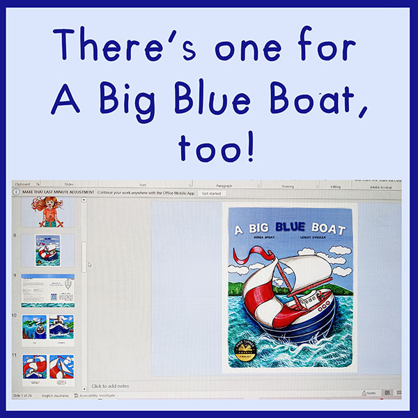 powerpoint presentation at author visits
A Big Blue BOat