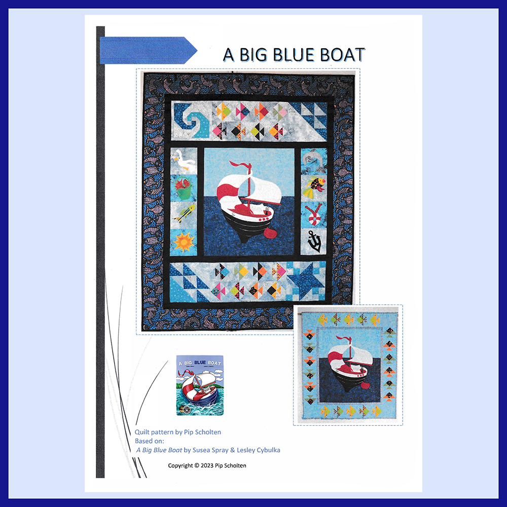A Big BLue Boat quilt for kids who love boats