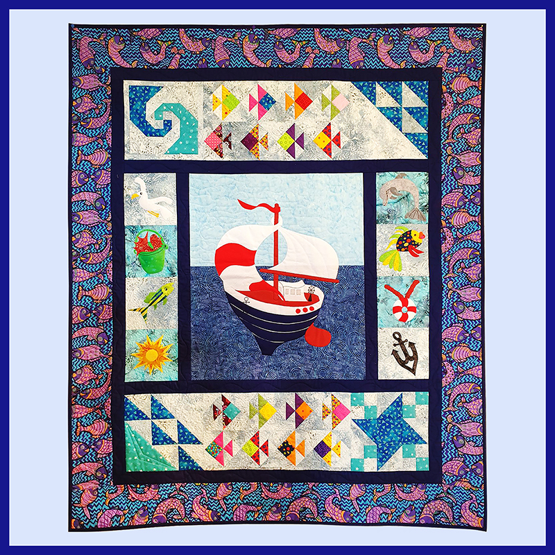 A Big Blue Boat Quilt pattern quilters