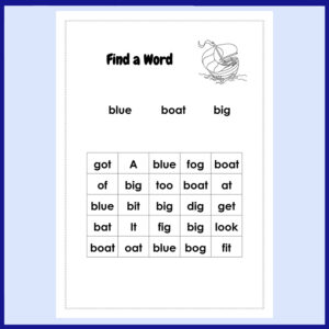 Big Blue Boat Find A Word