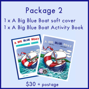 Package 2: A Big Blue Boat Soft Cover and Activity Book
