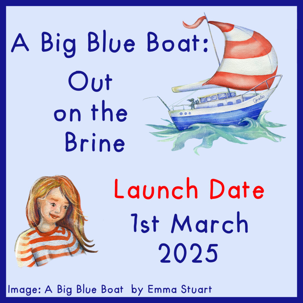 a big blue boat Out on the Brine Sailing story a day fishing on the sea