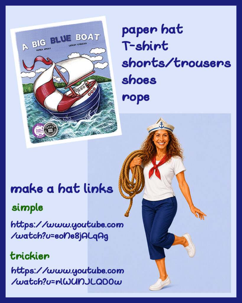 A Big Blue Boat book week costumes